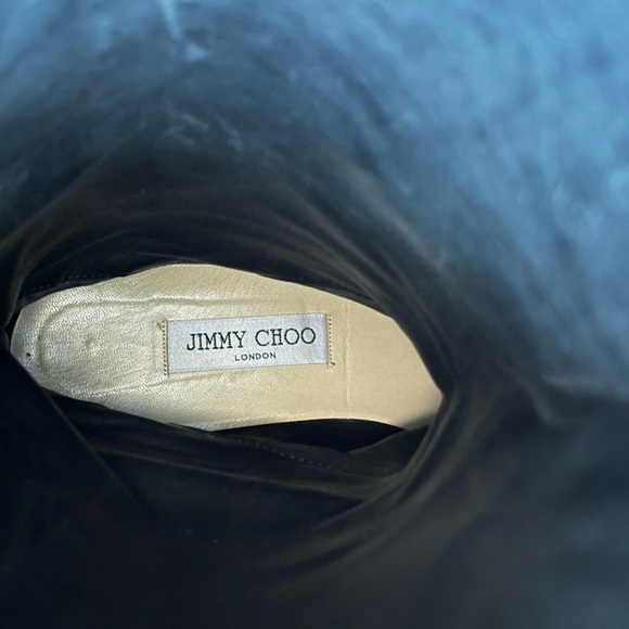 JIMMY CHOO LONDON WYLIE EAGLE BIRD LEATHER BOOT BLACK MOTO - Picture 15 of 16